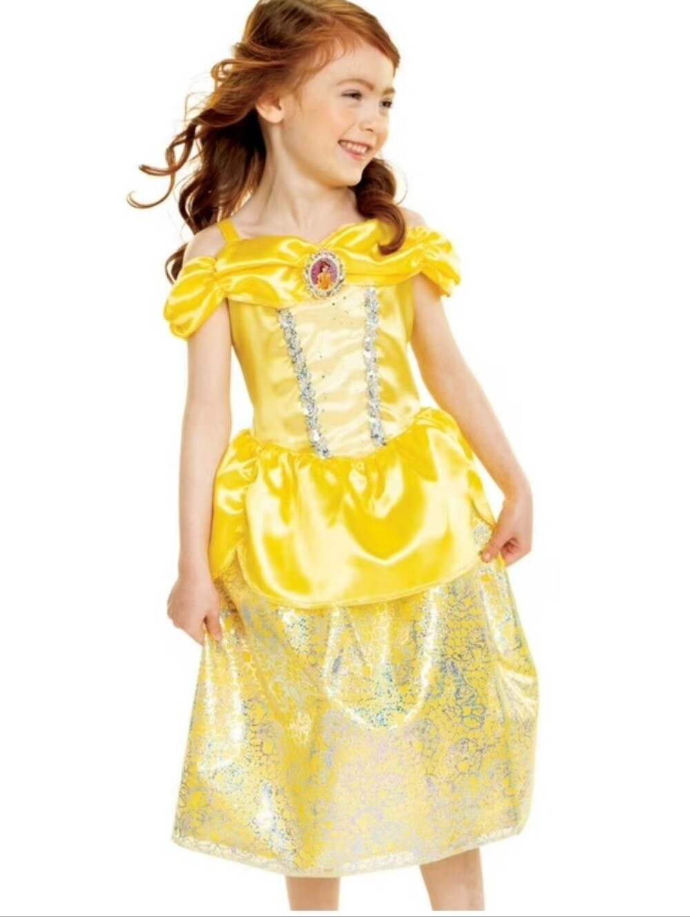 Disney Yellow Satin Princess Belle Beauty And The Beast Dress Sz 4-6x